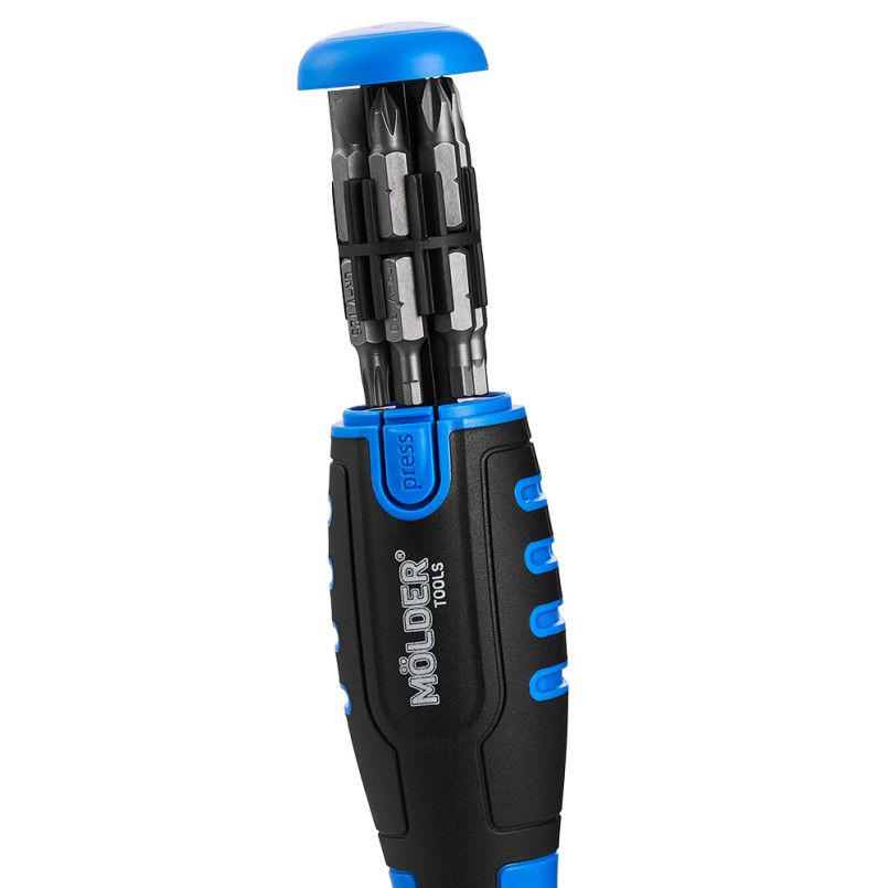 MOLDER Викрутка реверсивна з комплектом насадок Molder, 12 в 1 — фото товара №3
