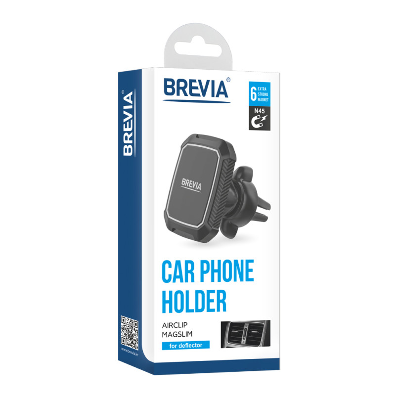 BREVIA _Автомобільний тримач телефона AirClip MagSlim Магнітний, 6 магнітів, для дефлектора_ — фото товара №3