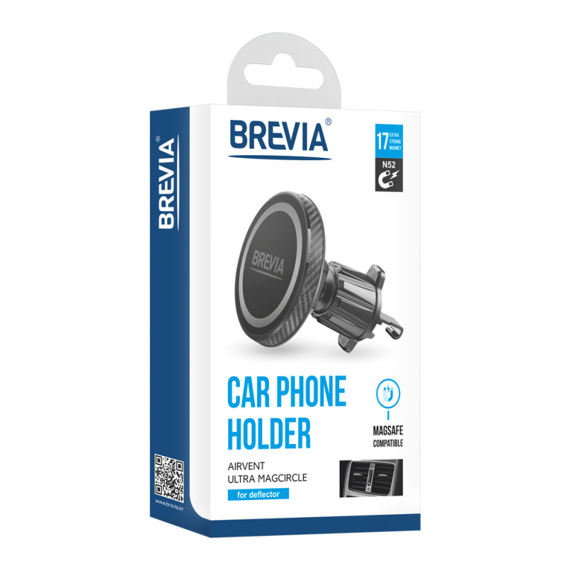 BREVIA _Автомобільний тримач телефона AirVent Ultra MagCircle Сумісний з Magsafe пристроями, для деф — фото товара №3