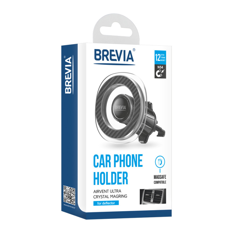 BREVIA _Автомобільний тримач телефона AirVent Ultra Сrystal MagRING Сумісний з Magsafe пристроями, — фото товара №3