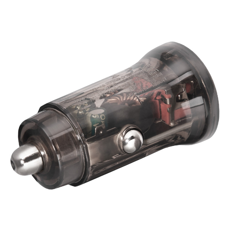 BREVIA АЗП ePower DualCharge 30W 1xUSB-C+1xUSB-A, transparent black (250шт.) — фото товара №2