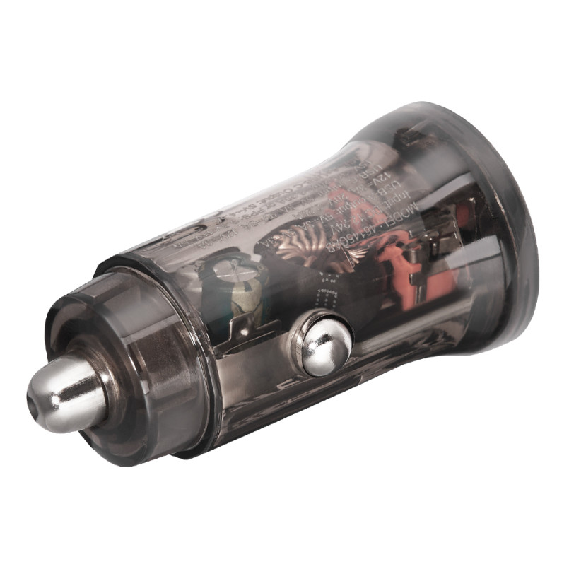 BREVIA АЗП ePower DualCharge 45W 1xUSB-C+1xUSB-A, transparent black (250шт.) — фото товара №2