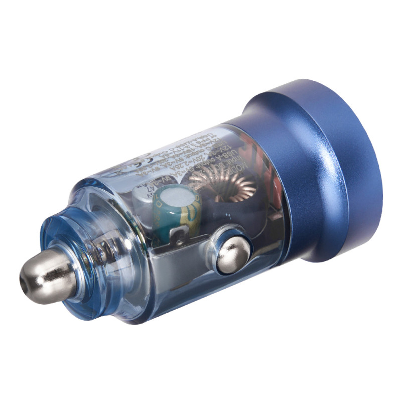 BREVIA АЗП ePower DualCharge 45W 1xUSB-C+1xUSB-A, transparent blue (250шт.) — фото товара №2