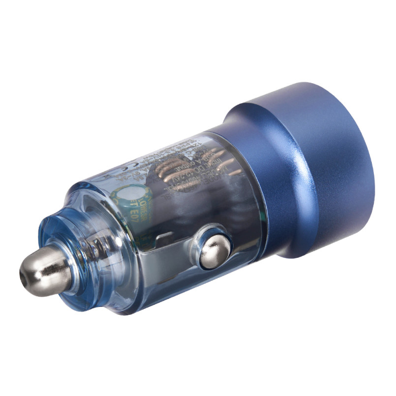 BREVIA АЗП ePower DualCharge 75W 1xUSB-C+1xUSB-A, transparent blue (250шт.) — фото товара №2