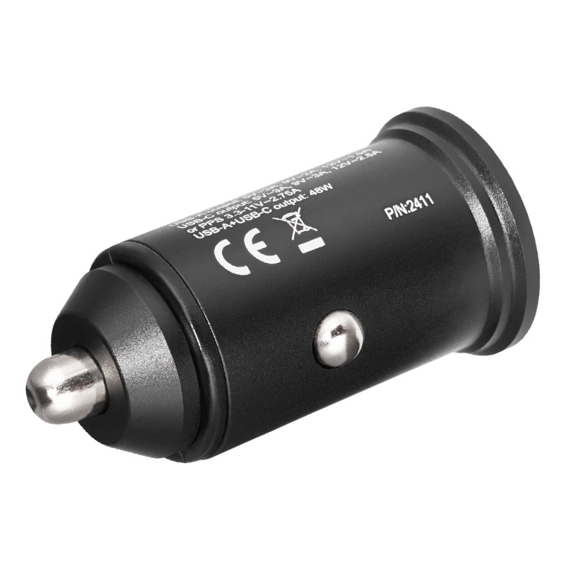 BREVIA АЗП ePower DualMetal 48W 1xUSB-C+1xUSB-A, black (250шт.) — фото товара №2